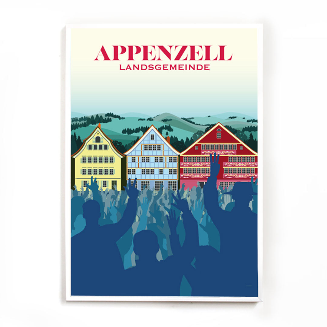 Ein Poster der Appenzeller Landsgemeinde als einzigartiges Souvenir und Andenken an Ihren Besuch in der Schweiz.