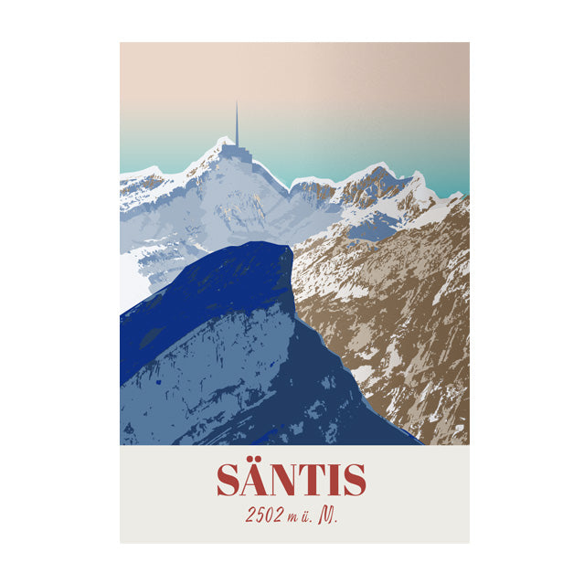 Appenzell Poster: Appenzeller Alpen Säntis
