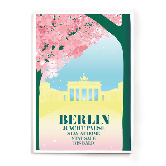 Berlin Poster: Brandenburger Tor Kirschblüte