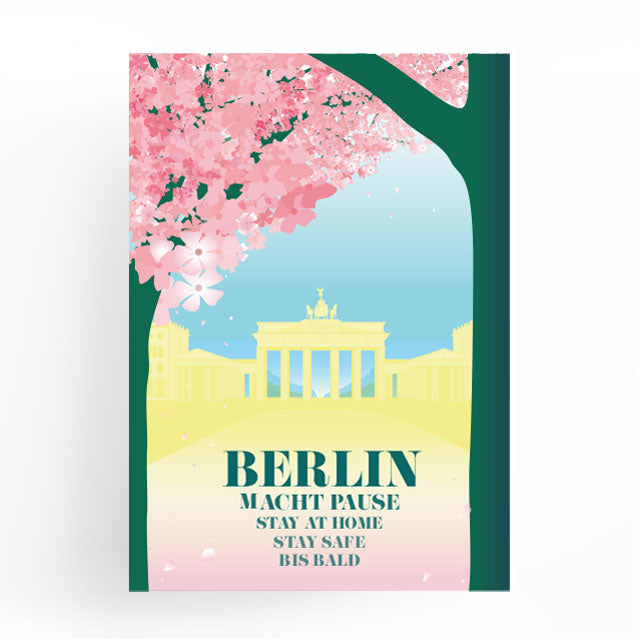 Poster: Brandenburg Gate cherry blossom