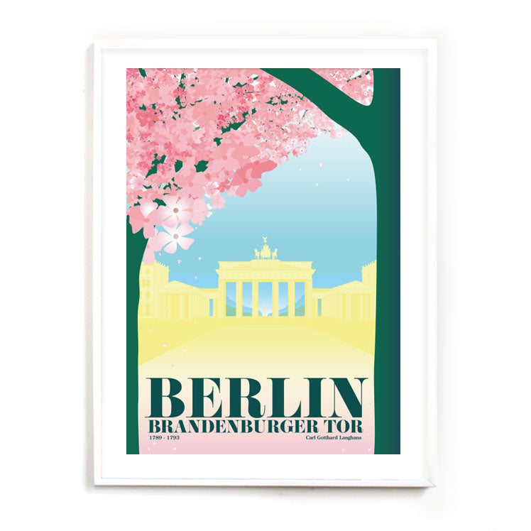 Berlin Poster: Brandenburger Tor Kirschblüte
