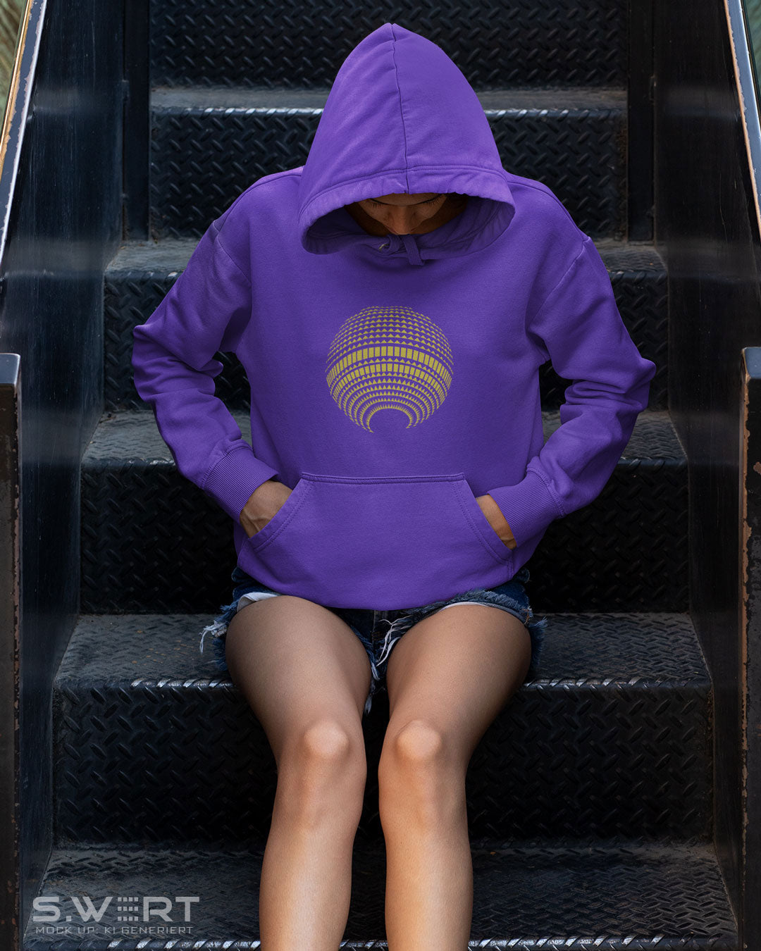 Hoodie: Berliner Fernsehturm Disco violet gold