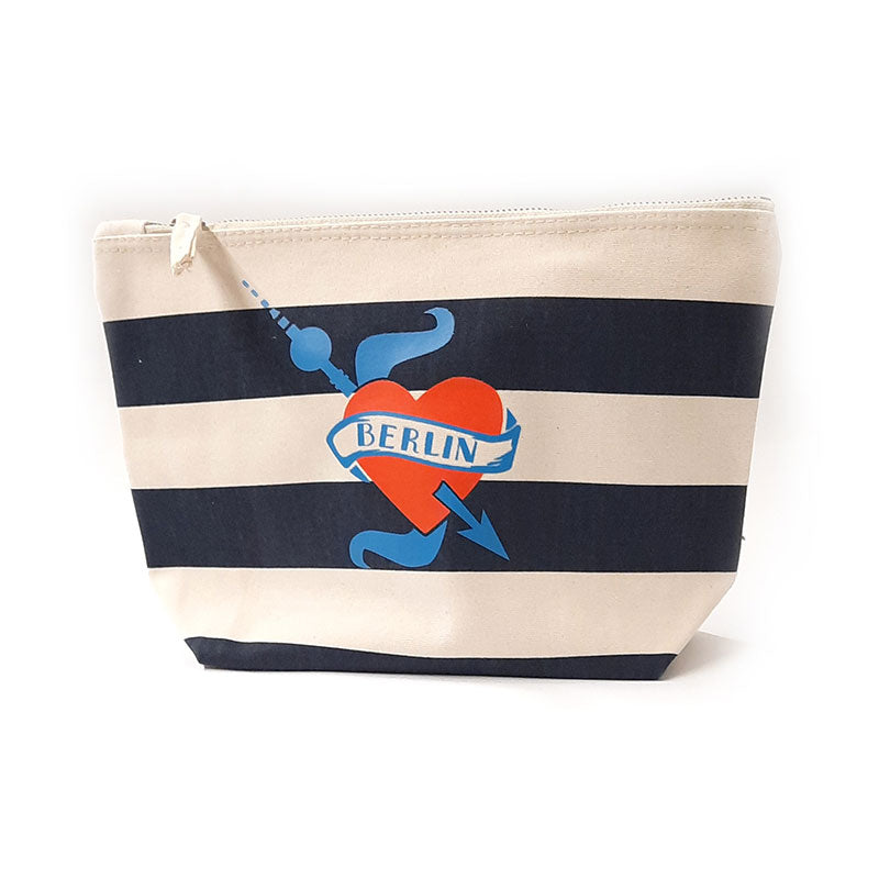 Toiletry bag: Berlin heart stripes marine 