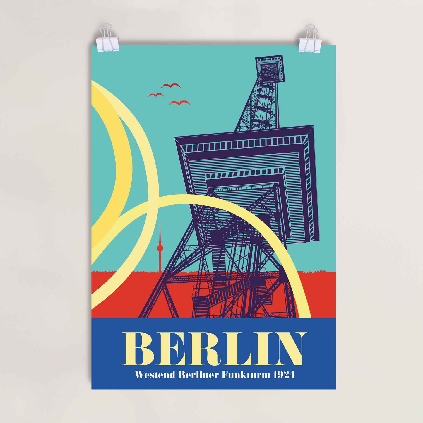 Berlin Poster: Funkturm Bunt