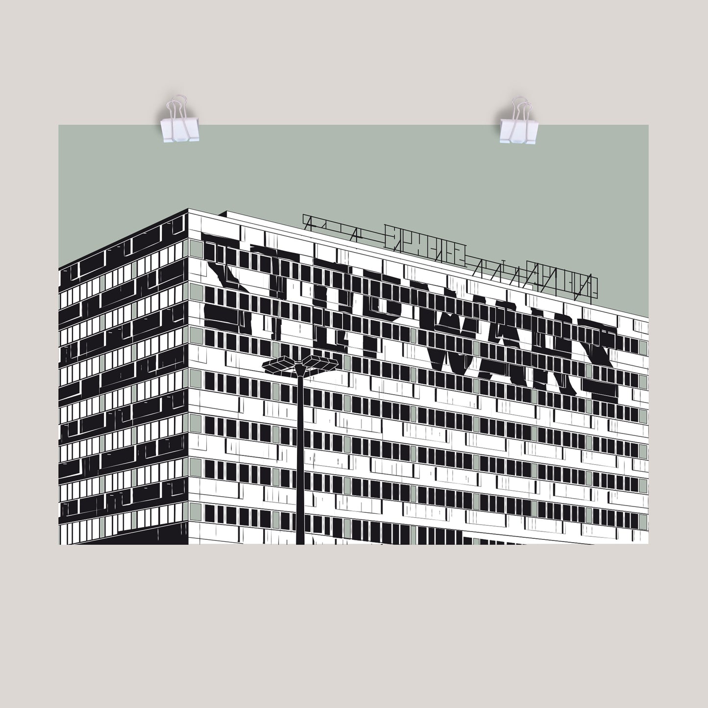 Berlin Poster: Stop Wars - Haus der Statistik
