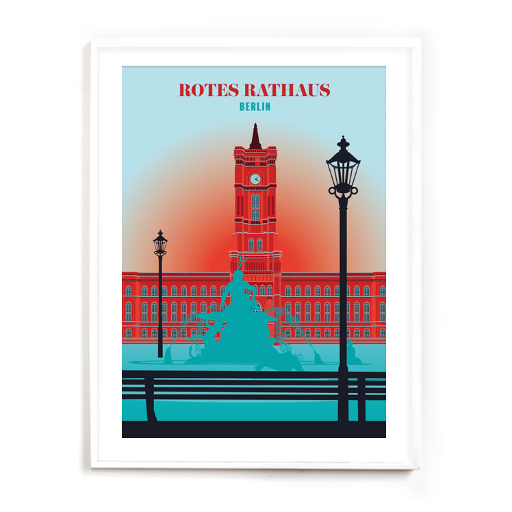 Poster: Red town hall blue