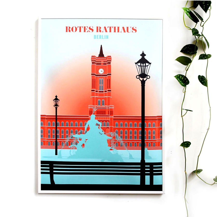Poster: Red town hall blue