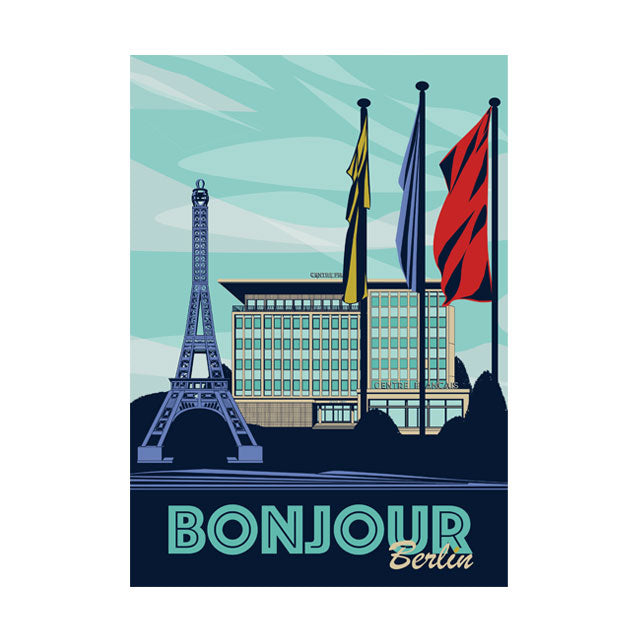 Berlin Poster: Bonjour Berlin