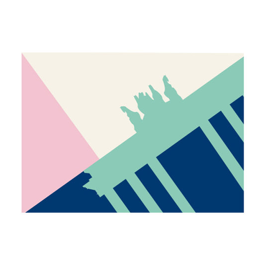Postcard: Brandenburg Gate Triangles Pink
