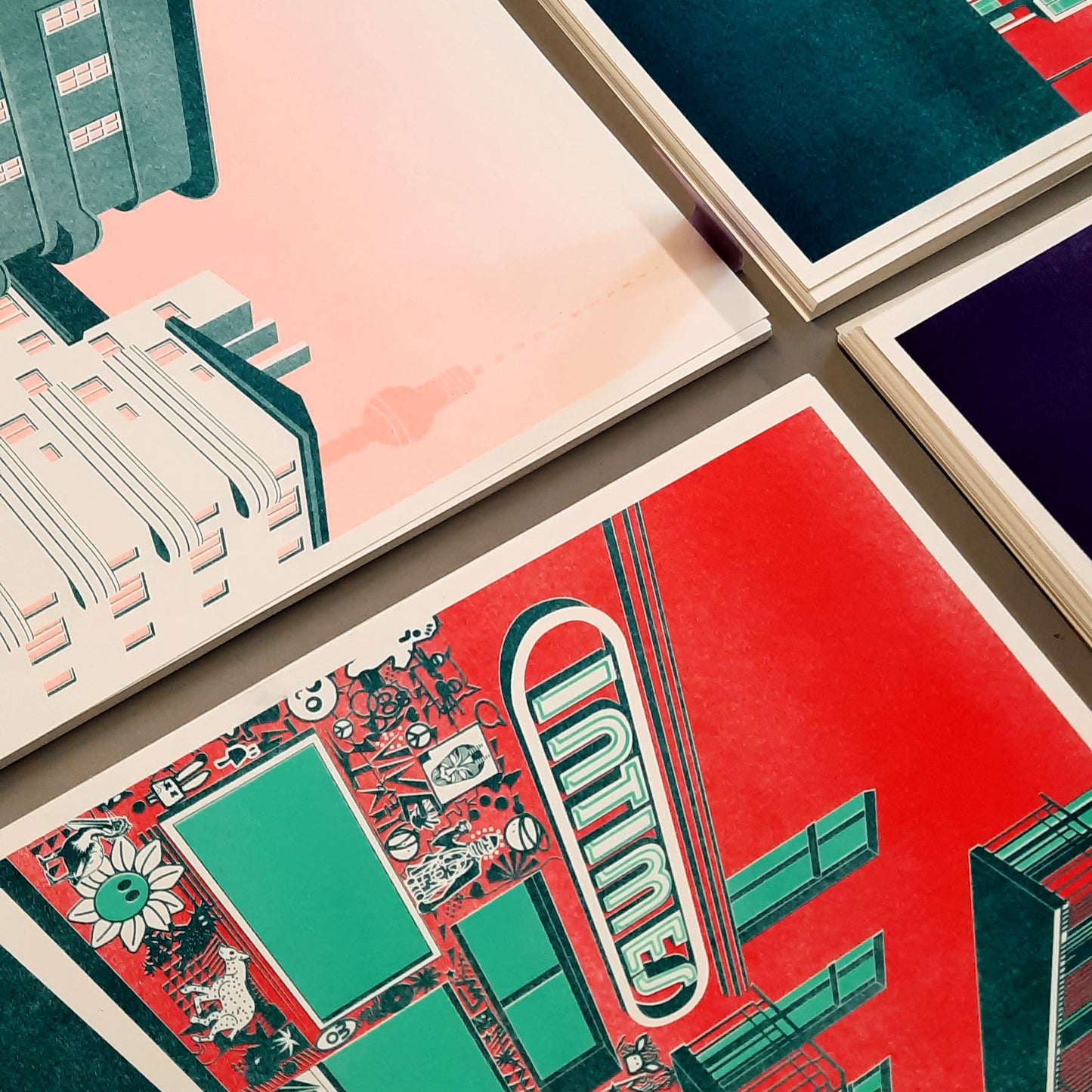 Riso Art Print: Intimes - red teal