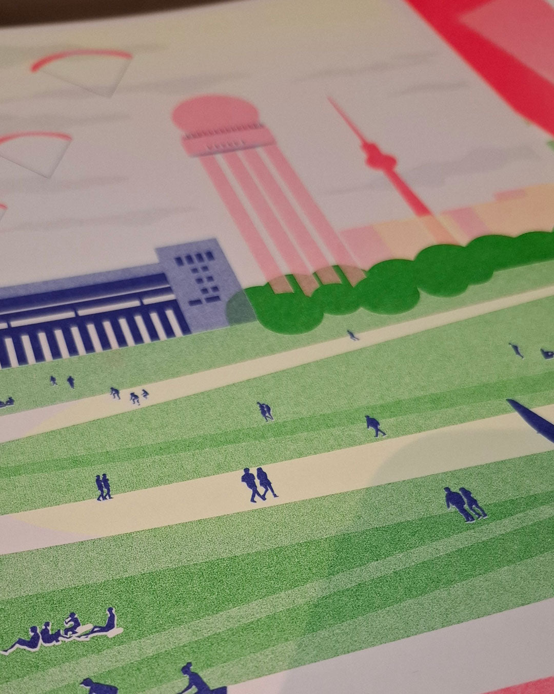 Riso Art Print: Tempelhofer Feld - fluo red