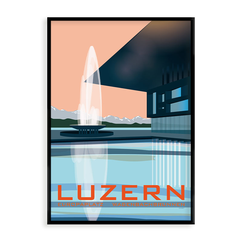 Lucerne Poster: Europaplatz Wagenbachbrunnen