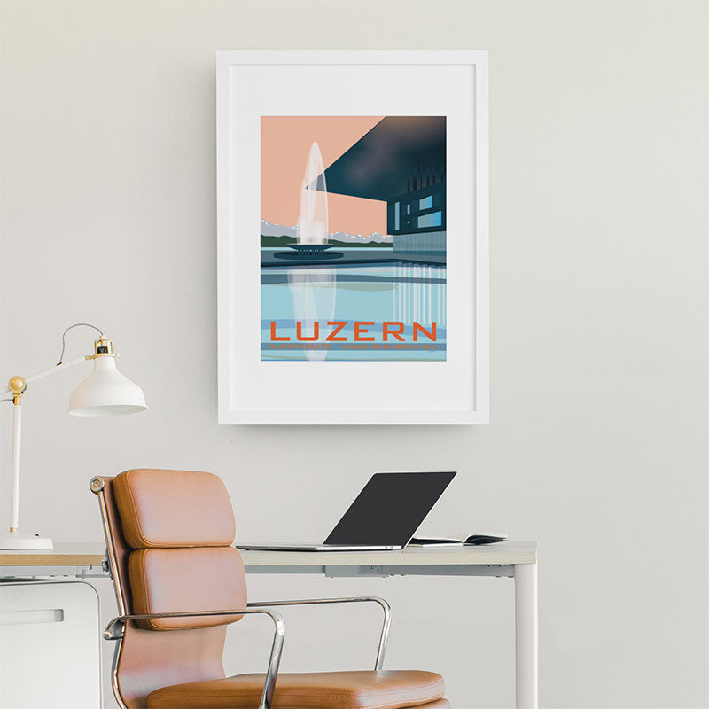 Luzern Poster: Europaplatz Wagenbachbrunnen