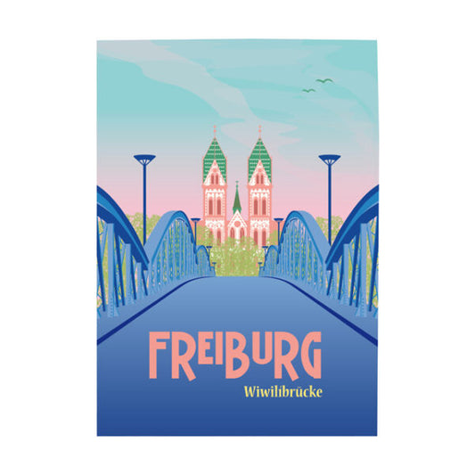Postcard: Wiwilibrücke Freiburg