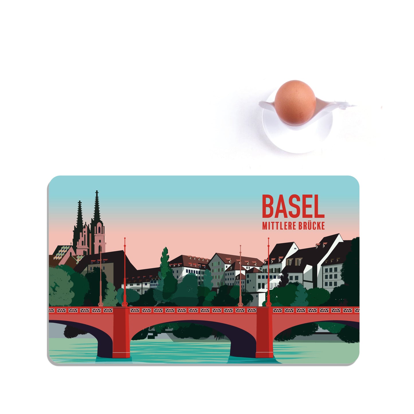 Frühstücksbrettchen: Basel Mittlere Brücke