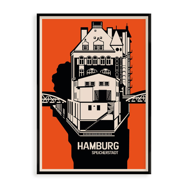 Hamburg Poster: Speicherstadt-Wasserschloss – s-wert
