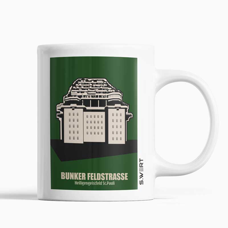 Tasse: Hamburg Bunker Feldstrasse grün