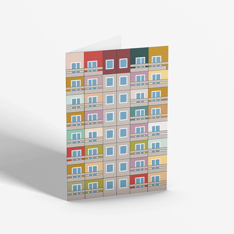 Klappkarte: Plattenbau