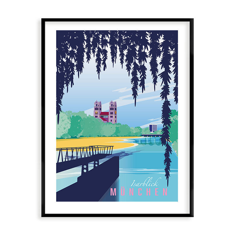 Munich poster: view of the Isar