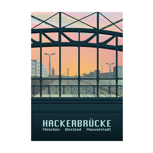 Postkarte: München Hackerbrücke