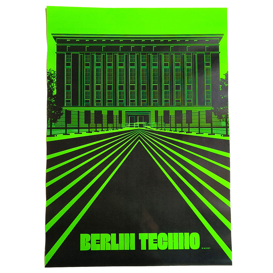Techno Poster Berghain: Ein stylisches Poster mit dem Motiv des Berghains – ein einzigartiges Geschenk für alle, die das Berliner Nachtleben lieben.