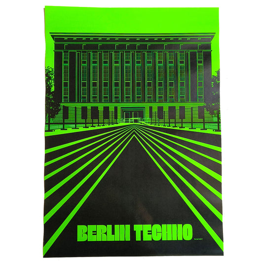 Techno Poster Berghain: Ein stylisches Poster mit dem Motiv des Berghains – ein einzigartiges Geschenk für alle, die das Berliner Nachtleben lieben.