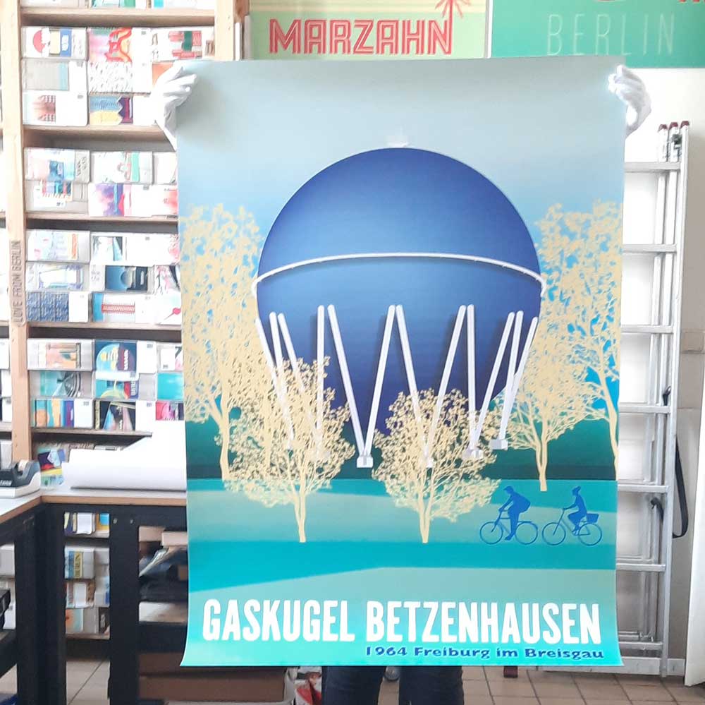 Freiburg poster: Betzenhausen gas ball 