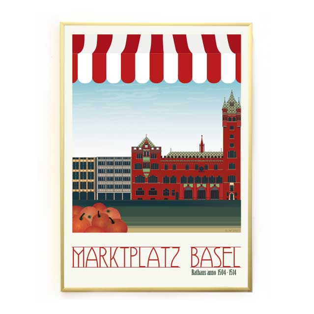 Basel Poster: Market Square