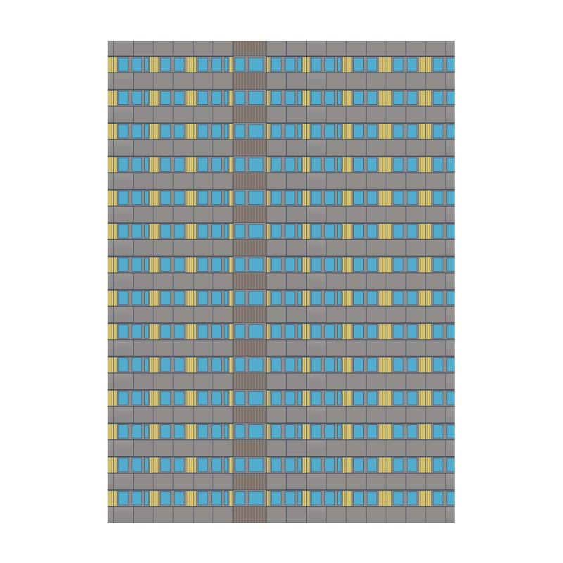 Postkarte: Fischerinsel Gelb Fassade
