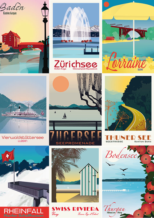 Postkartenset: Schweizer Gewässer