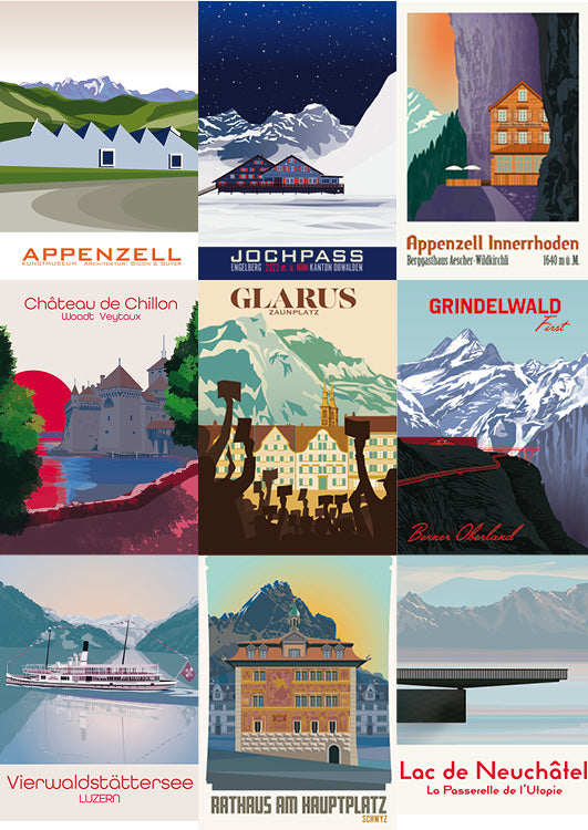 Postkartenset: Panorama Schweiz