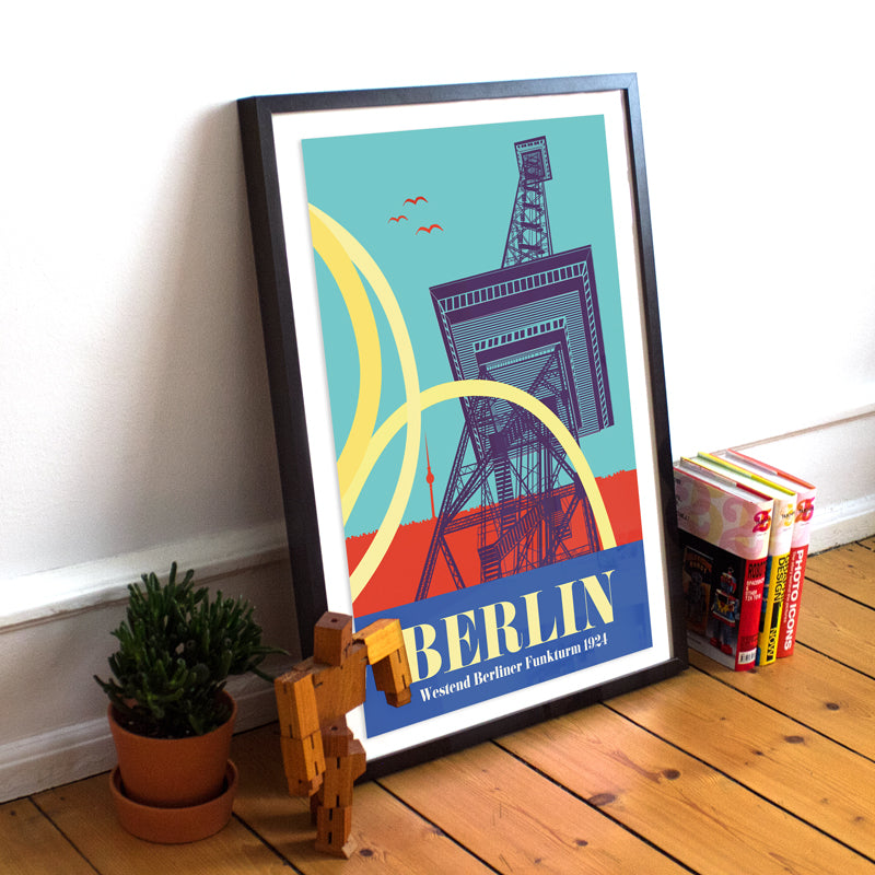 Berlin Poster: Funkturm Bunt