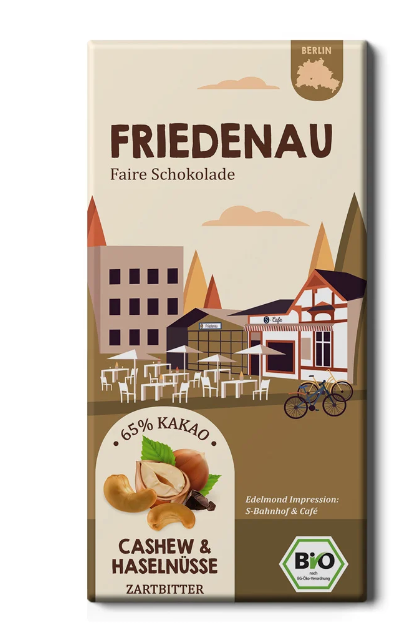Friedenau Faire Bio Schokolade mit Cashew und Haselnüssen