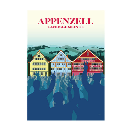 Schweiz Postkarte: Appenzell Landsgemeinde
