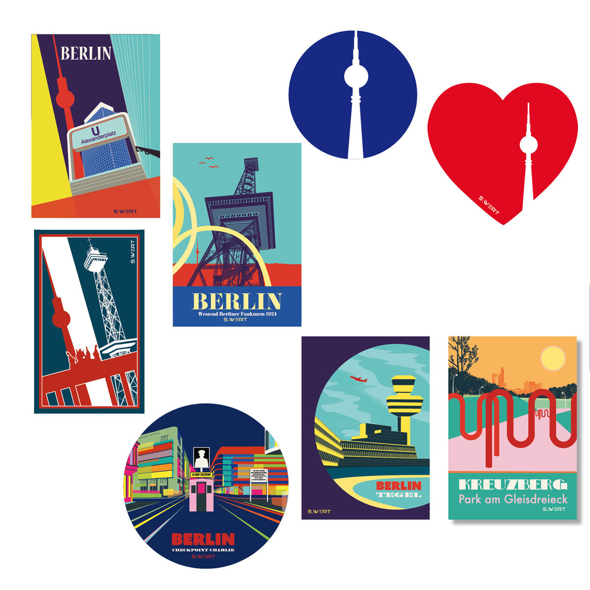 Sticker Berlin Club Berlin Sticker Set – 5 ikonische Designs | S.wert – s-wert