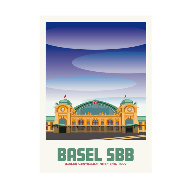 Postkarte: Basel SBB