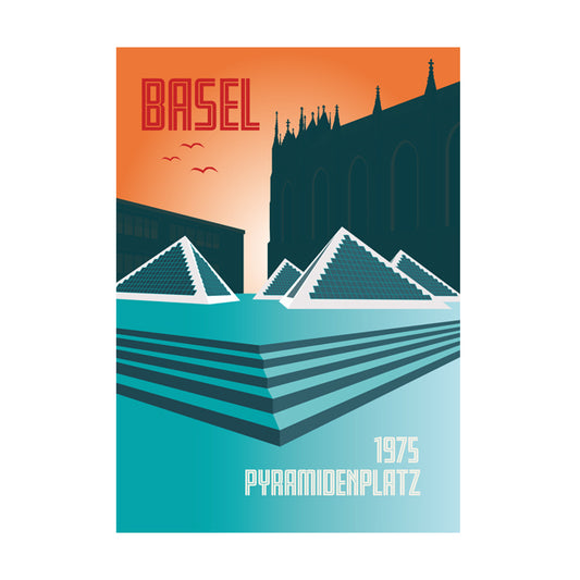 Postkarte: Basel Pyramidenplatz
