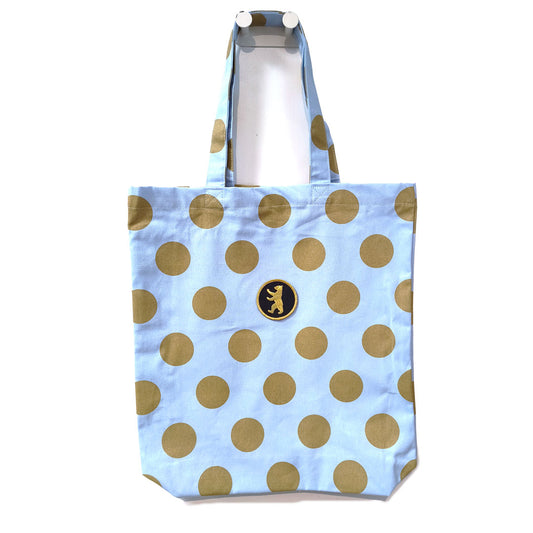 Baumwolltasche Berliner Bär hellblau-gold