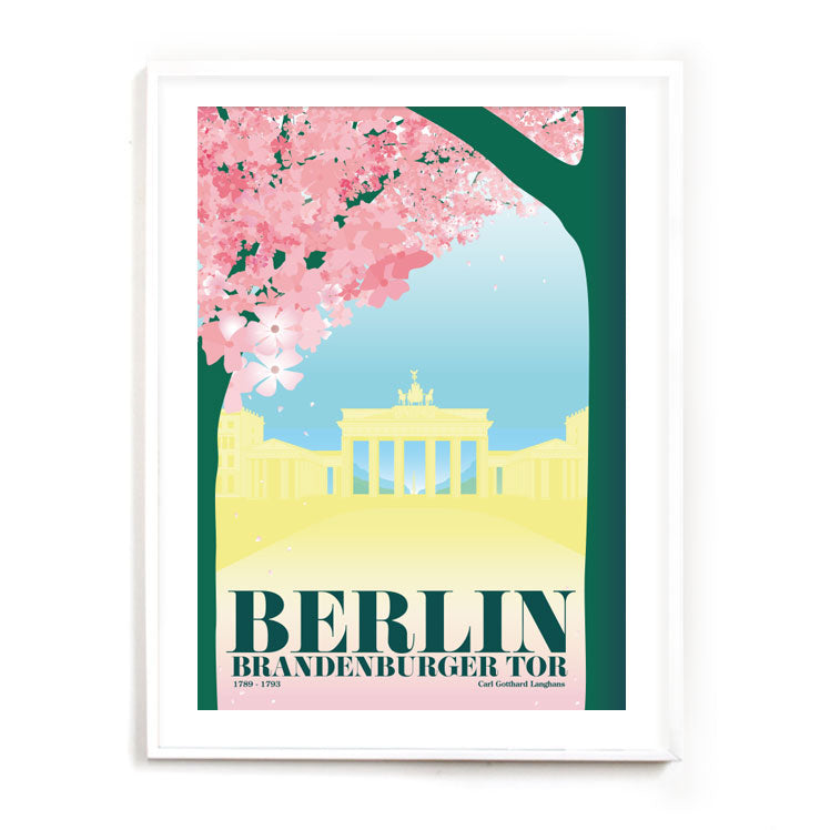 Poster: Brandenburg Gate cherry blossom