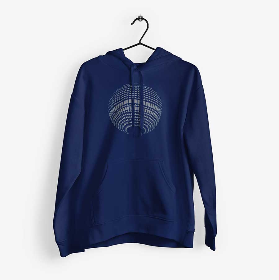 Hoodie: Berlin TV Tower Disco navy silver