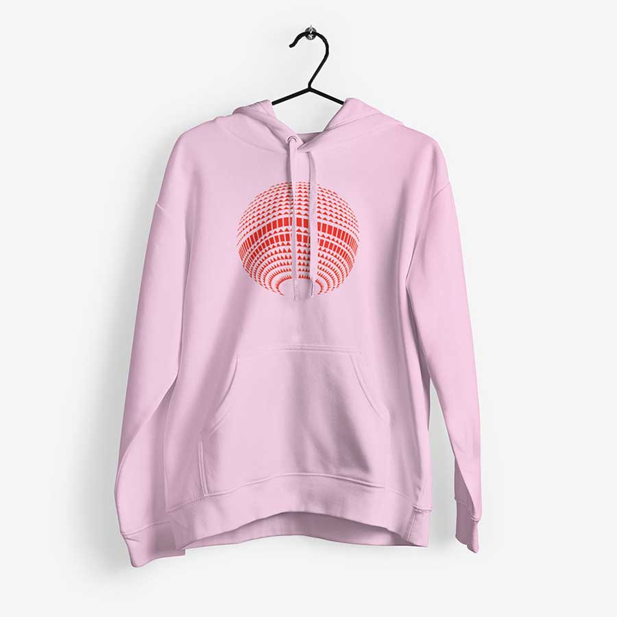 Hoodie: Berliner Fernsehturm Disco pink rot