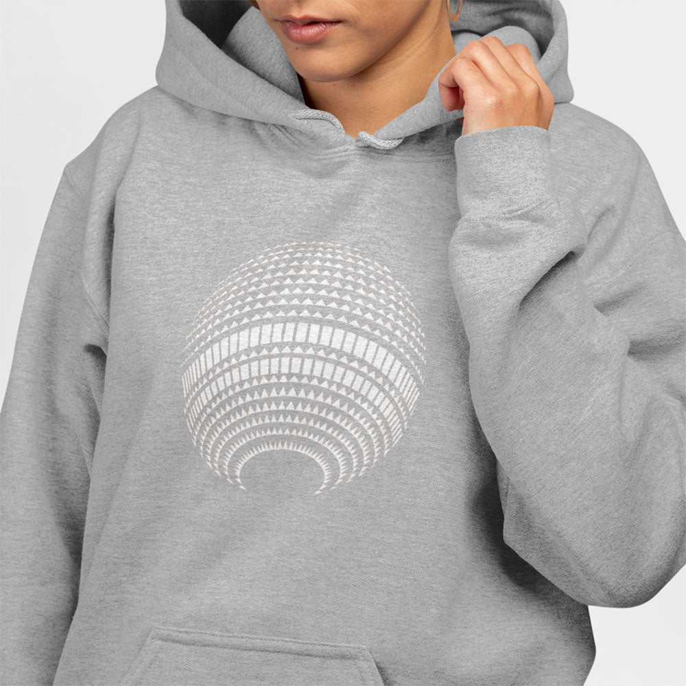 Hoodie: Berliner Fernsehturm Disco grau weiß