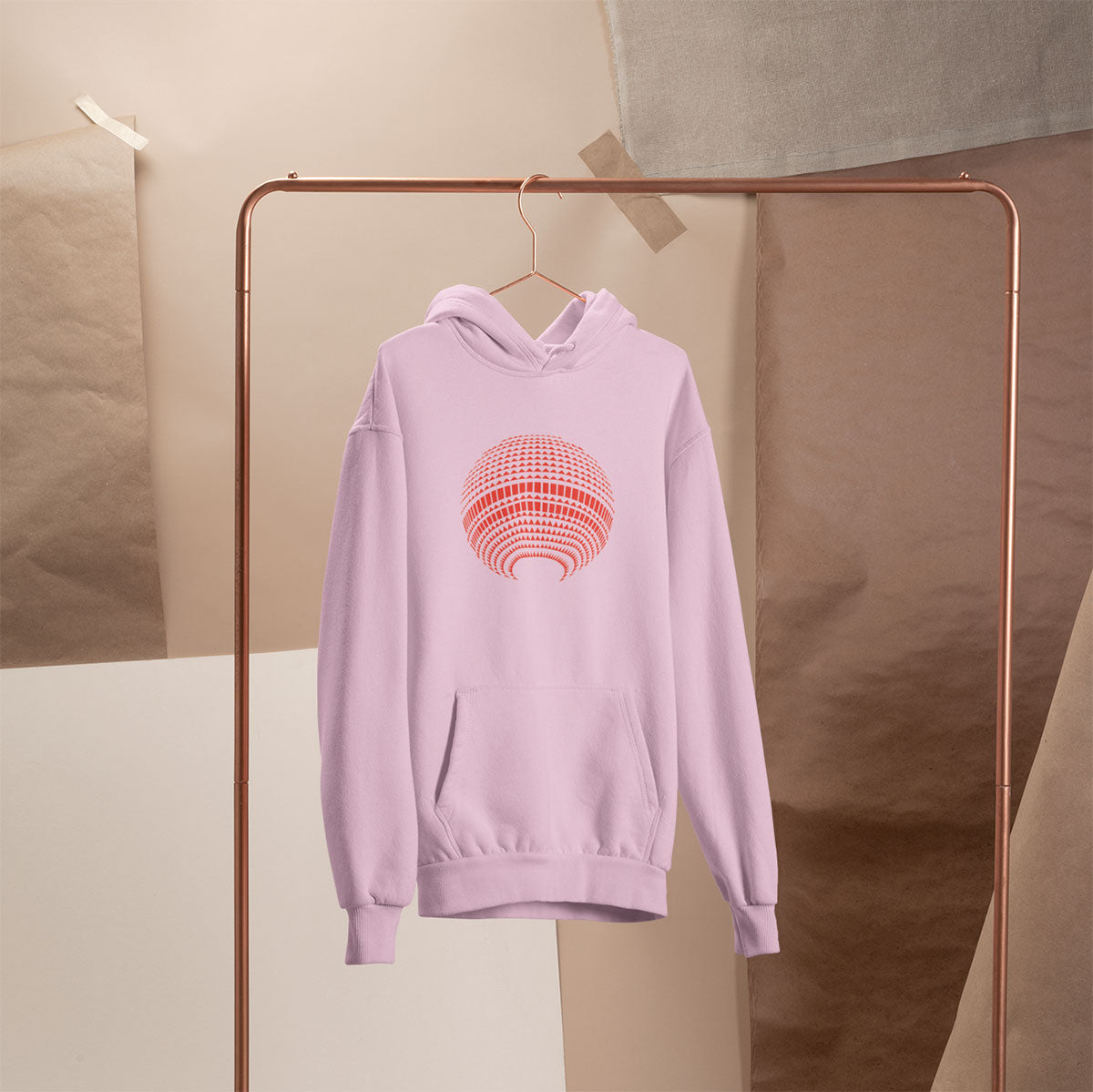 Hoodie: Berliner Fernsehturm Disco pink rot