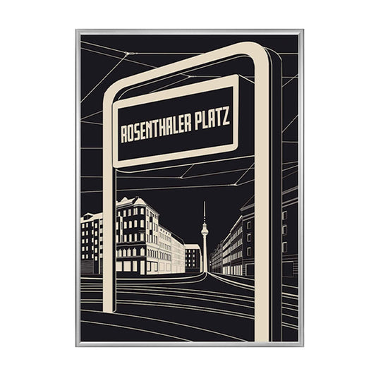 Berlin Poster: Rosenthaler Platz Schwarz Weiß