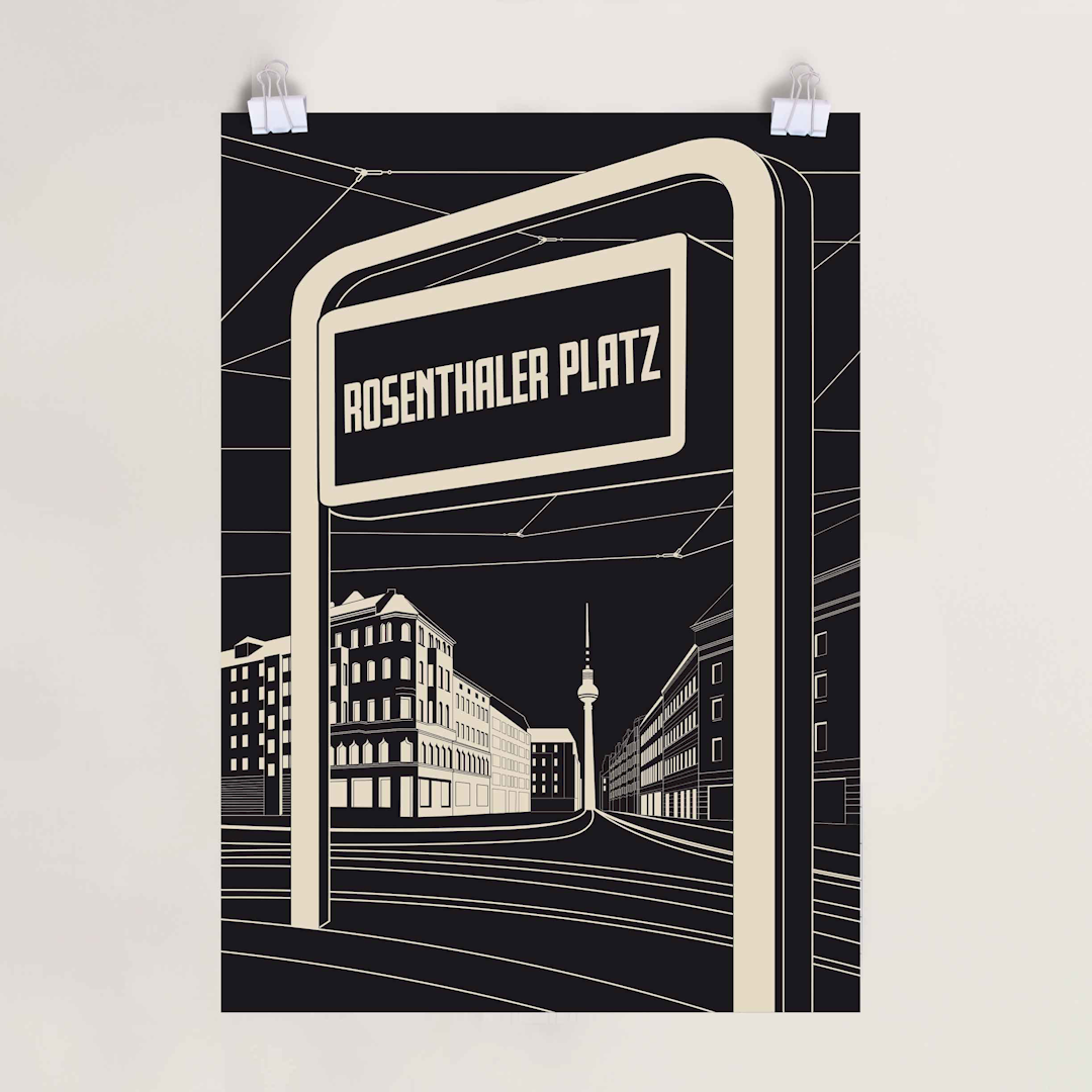 Poster: Rosenthaler Platz Schwarz Weiß