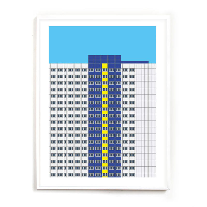 Berlin Poster: Plattenbau WHH GT Blau