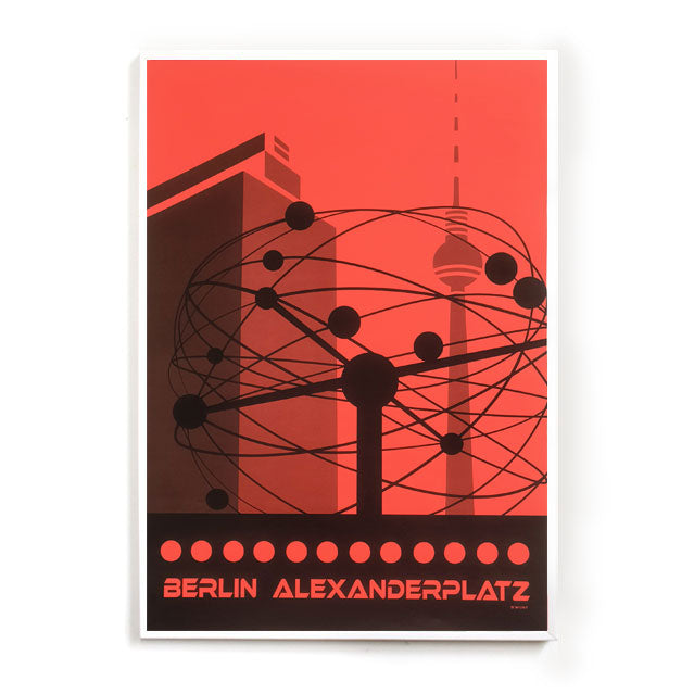 Neon Berlin Poster: Weltzeituhr