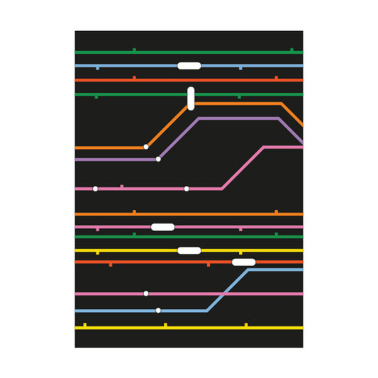 Postcard: Subway Lines Black