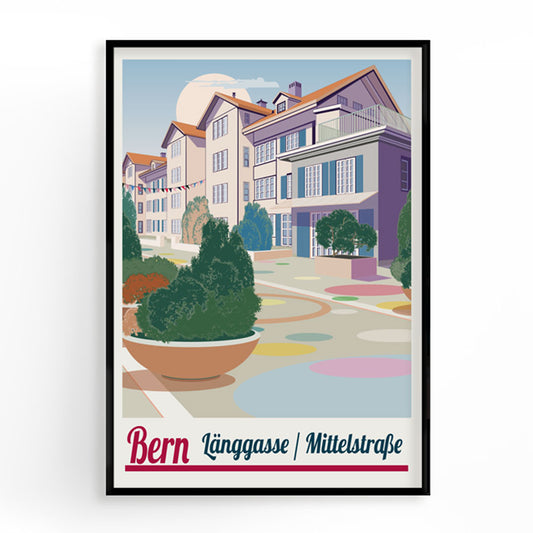 Bern Poster: Bern-Länggasse-Mittelstraße