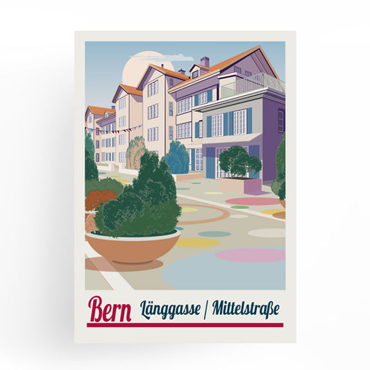 Postkarte: Bern Länggasse-Mittelstrasse